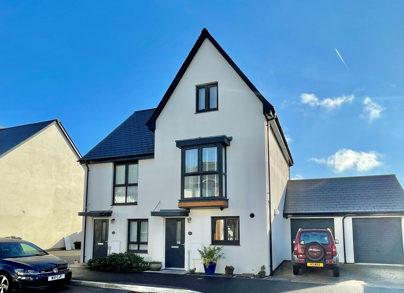 A stunning semi detached property. Hall, Spacious open plan Kitchen/Diner, Cloakroom, Lounge, Three Double Bedrooms, En Suite, Family Bathroom, Landscaped South Facing Garden, Garage & Driveway, PVCu DG, GCH, Solar Panels, Remainder of NHBC Guarantee.
